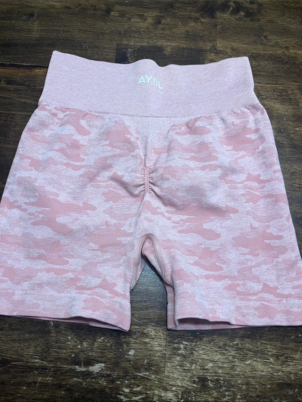 AYBL Pink Camo Seamless Bike Shorts size small